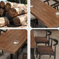 Industrial Dining Room Table Rectangle Solid Wood Dinette Table in Brown