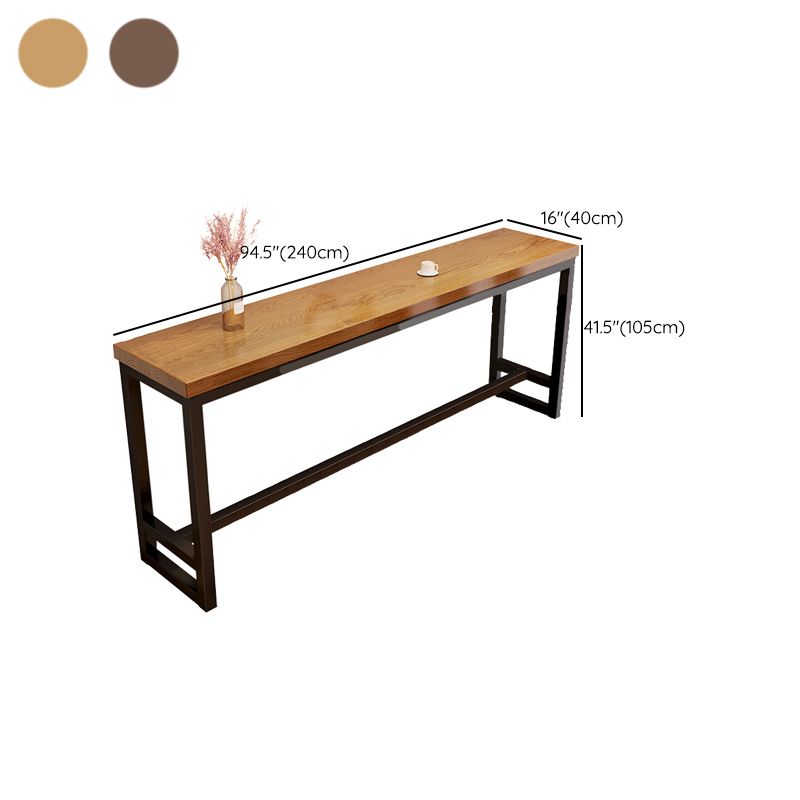Bruine kleur rechthoek balktafel industriële stijl massieve houten barkruktafel