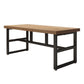 Industrial Rectangle Dining Table Pine Solid Wood Table with Black Trestle Base for Home Use Clearhalo ' dining_table' 'Dining Tables & Seating' 'Dining Tables' 'furn' 'furn_dining_table' 'Furniture' 'furniture_dining_table' 'Kitchen & Dining Furniture' 'kitchen&dining_furn' 'kitchen' 'kitchen_dining_table' 1200x1200_37e7f053-a20e-4476-aec4-466844405367
