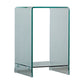 Modern Sled Corner Table Square Glass Side End Table for Living Room