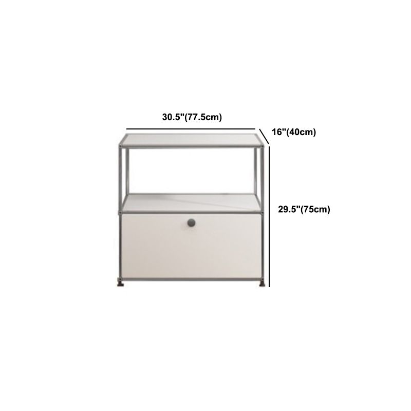 Sideboard in metallo bianco con cassetti a buffet da pranzo interno moderno