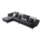 66" Wide Modern Sectional Sofa Square Arm Grey Tufted Sectional