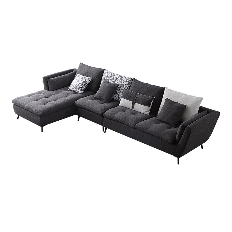 66 "brede moderne sectionele bank vierkante arm grijs getuft sectional