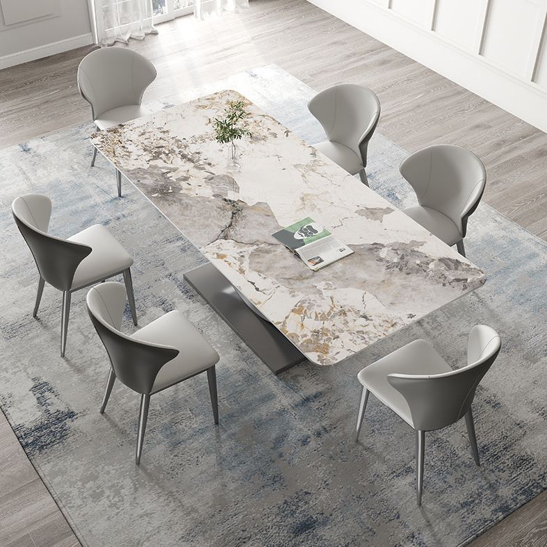 Modern Dining Room Set 1/3/4/5/8 Pcs Sintered Stone Top Table with Wingback Chairs Clearhalo 'Dining Room Sets' 'Dining Tables & Seating' 'dining_room_set' 'furn' 'furn_dining_room_set' 'Furniture' 'Kitchen & Dining Furniture' 1200x1200_37e8d343-c8b9-4427-87ac-aa838af22e90