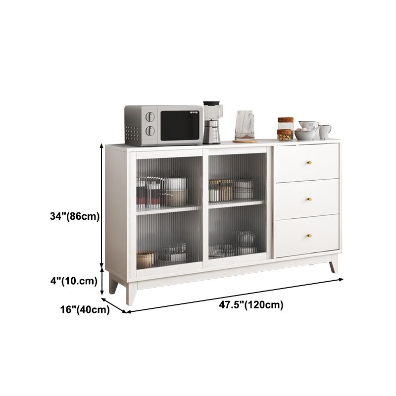 Sideboard in legno ingegnerizzato ingegnerizzato in stile glam con porta di vetro