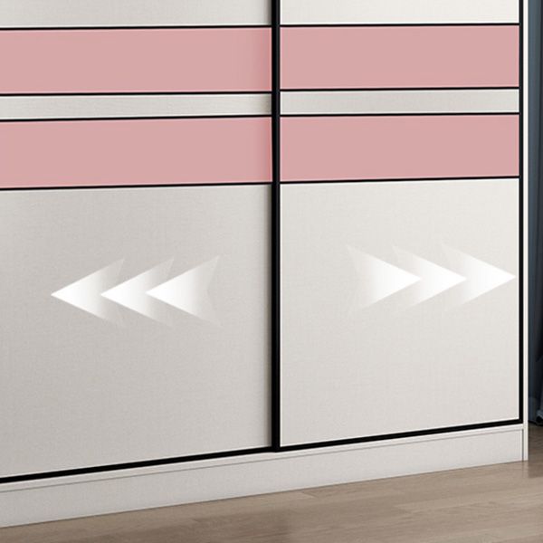 Color de couleur blanc tige de garde-robe comprenant la garde-robe placard de garde-robe avec porte coulissante