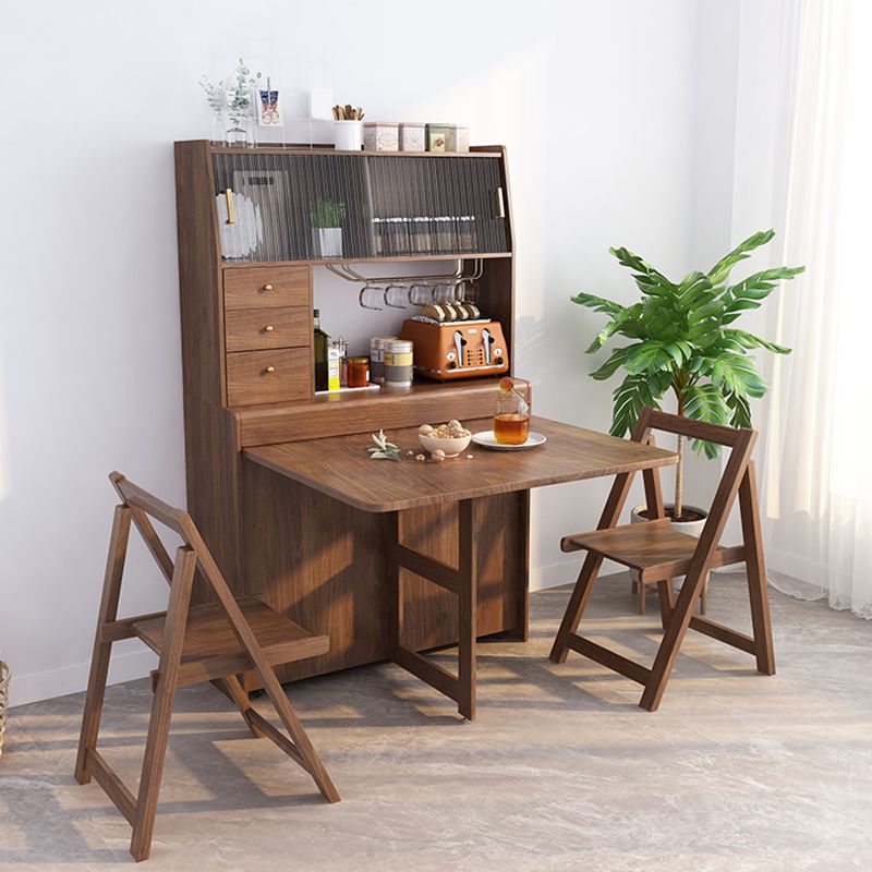 3/5 Pieces Modern Brown Wooden Multi Purpose Dining Set for Home Clearhalo 'Dining Room Sets' 'Dining Tables & Seating' 'dining_room_set' 'furn' 'furn_dining_room_set' 'Furniture' 'Kitchen & Dining Furniture' 1200x1200_37ee730d-2b22-490d-a4e2-bd61db37b146