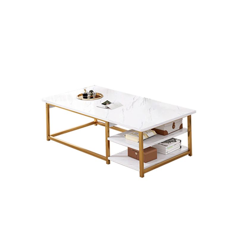 Solid Wood Coffee Table Rectangle Coffee Table for Living Room