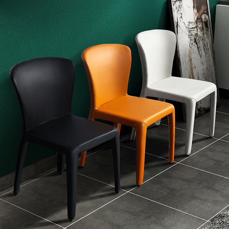 Designer Style Wingback Arm Chair Leather Matte Finish Single Dining Chair Clearhalo ' kitchen&dining_furn' 'Dining Chairs' 'Dining Tables & Seating' 'dining_chair' 'furn' 'furn_dining_chair' 'Furniture' 'furniture_dining_chair' 'Kitchen & Dining Furniture' 'kitchen' 1200x1200_37f0a5b0-2c69-46f5-9590-19ffe8a80619