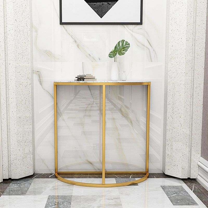 グラム大理石コンソールテーブルハーフムーンステイン抵抗性アクセントテーブル