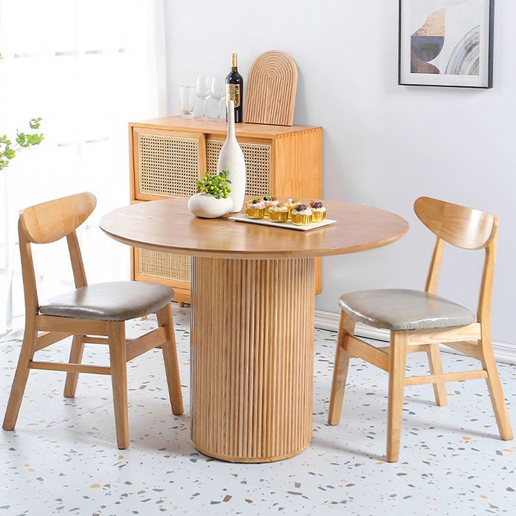 Round Table Solid Wood Contemporary Style Dining Table for Home Kitchen Clearhalo 'Dining Tables & Seating' 'Dining Tables' 'dining_table' 'furn' 'furn_dining_table' 'Furniture' 'Kitchen & Dining Furniture' 1200x1200_37f6e154-1bc3-4bfe-afe5-49050f10652c
