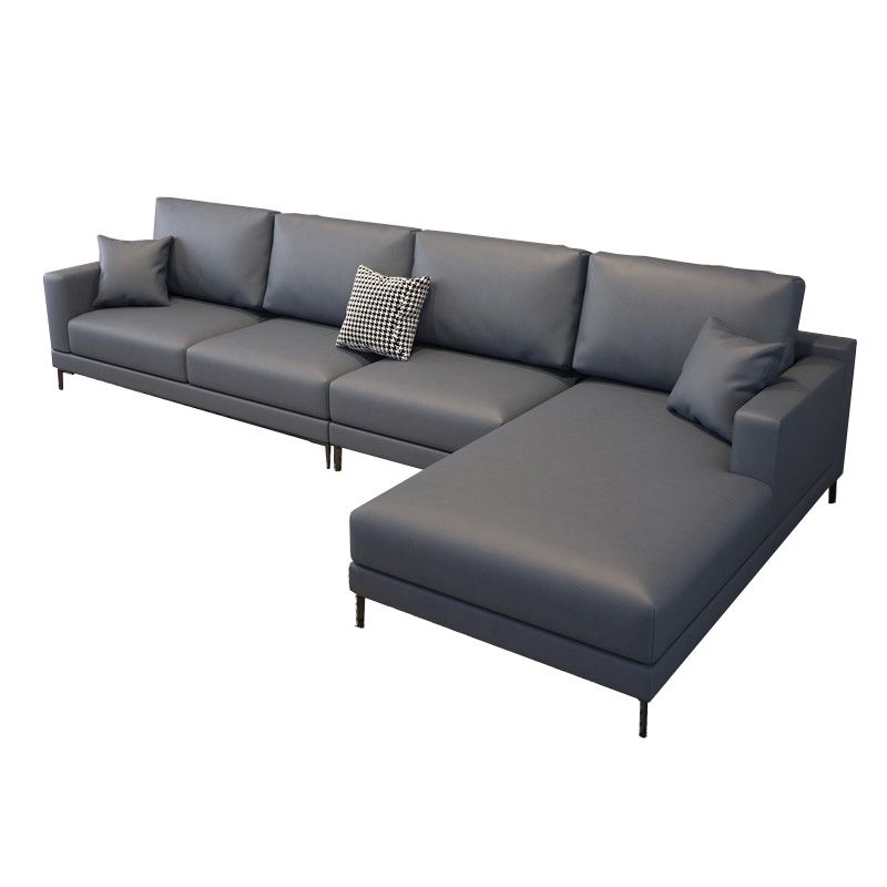 124x67x29.5 Faux Leather Sectiona Square Arm for Living Room Clearhalo 'furn' 'furn_sectionals' 'Furniture' 'furniture_sectionals' 'kitchen' 'kitchen_sectionals' 'Living Room Furniture' 'Sectionals' 1200x1200_37f81125-945a-41e2-99b1-d26a019f5295