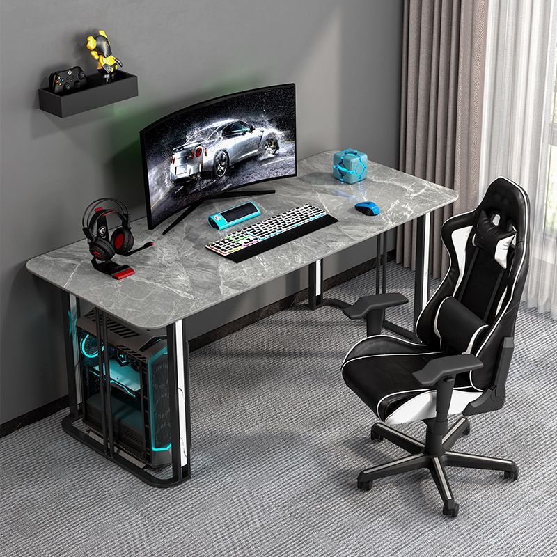 Table d'écriture de forme rectangulaire en pierre de style moderne avec 2 legs pour la maison