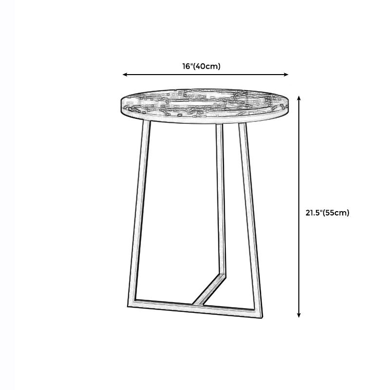 Round Marble Top End Table Metal Frame Sofa Side End Table for Living Room Clearhalo 'Coffee & Accent Tables' 'End & Side Tables' 'end_side_tables' 'furn' 'furn_end_side_tables' 'Furniture' 'Living Room Furniture' 1200x1200_37f84bc1-0c37-432c-bf68-0fa7066115f8
