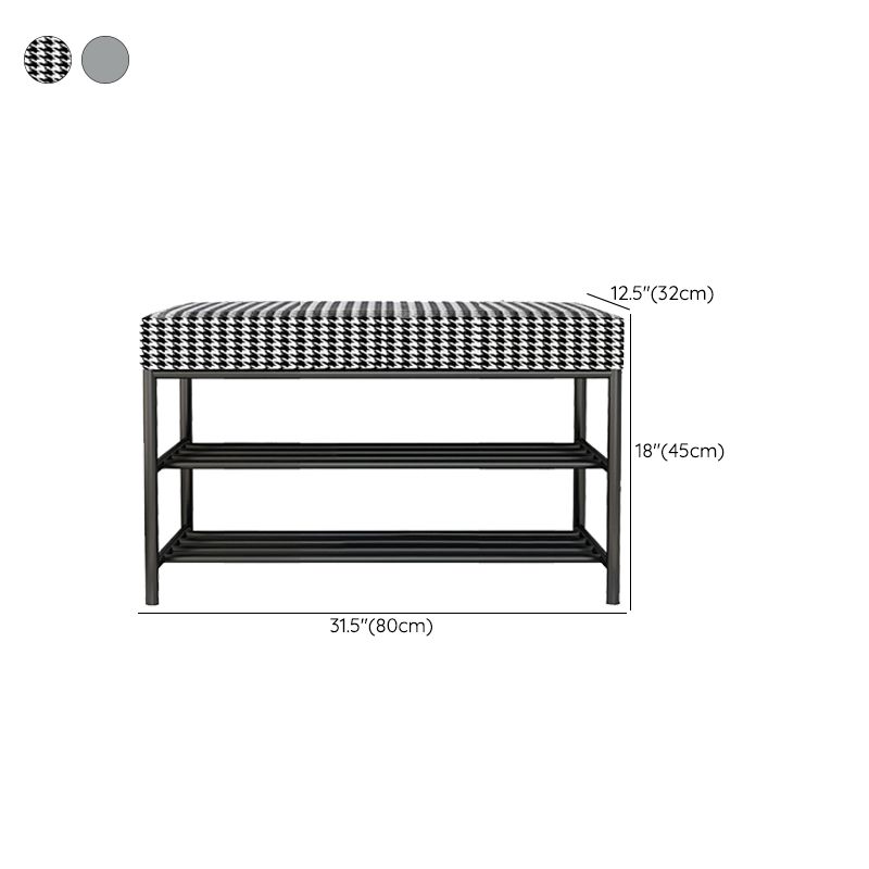 Rectangle Shoe Storage Entryway Bench Cushioned Modern Metal Seating Bench Clearhalo 'Benches' 'Chairs & Seating' 'furn' 'furn_benches' 'Furniture' 'Living Room Furniture' 1200x1200_37f8af1d-47fc-4cc5-a2e3-2953b20cc87f