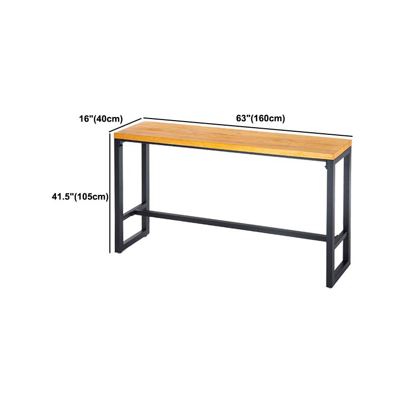 1/4/7/9 Piezas Juego de mesa de barra de hierro industrial Rectángulo Bistro de madera de pino con reposapiés