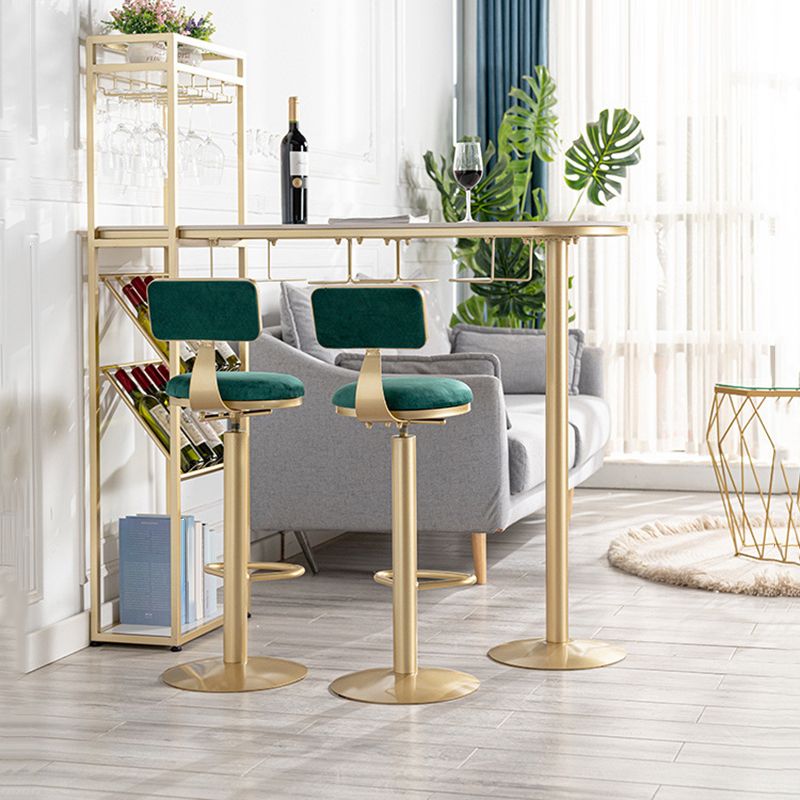 42-inch Height Bar Table Stone Glam Style Bistro Table with Storage Shelf Clearhalo 'Bar Furniture' 'Bar Tables' 'bar_tables' 'furn' 'furn_bar_tables' 'Furniture' 'Kitchen & Dining Furniture' 1200x1200_37fa2fad-1f56-4c43-9873-22bba384d3f1