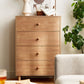 Modern 35.8" Tall Simple Accent Chest 4 Drawers Wood Storage Cabinet