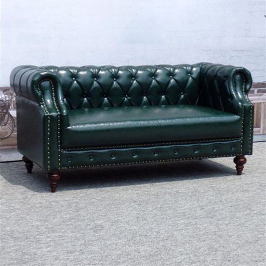 29.13 "Wide Tuxedo Arm Sofa Hedendaagse echte lederen bank met getuft rug