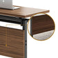 29.5 "H Brown houten bureau moderne vouwschrijfbureau met wielen