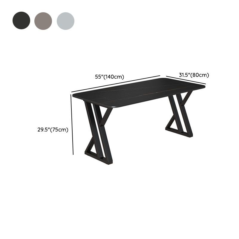 Industrial Style Task Desk Rectangular Shaped Office Desk in Grey/White/Black Clearhalo 'furn' 'furn_office_desk' 'Furniture' 'Office Desks' 'Office Furniture' 'office_desk' 1200x1200_37ff3ae1-ae39-40f4-bb2e-6c581896fbe7