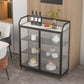 Sideboard moderna con server da pranzo in metallo a 2 porte di vetro con 4 gambe