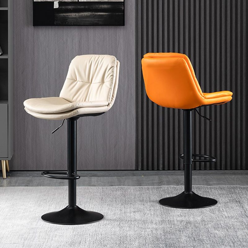 Faux Leather Swivel Bar Chair Modern Armless Upholstered Bar Stool Clearhalo 'Bar Furniture' 'Bar Stools' 'bar_stools' 'furn' 'furn_bar_stools' 'Furniture' 'Kitchen & Dining Furniture' 1200x1200_37ff86e6-001e-4fab-9848-43b499aaa068