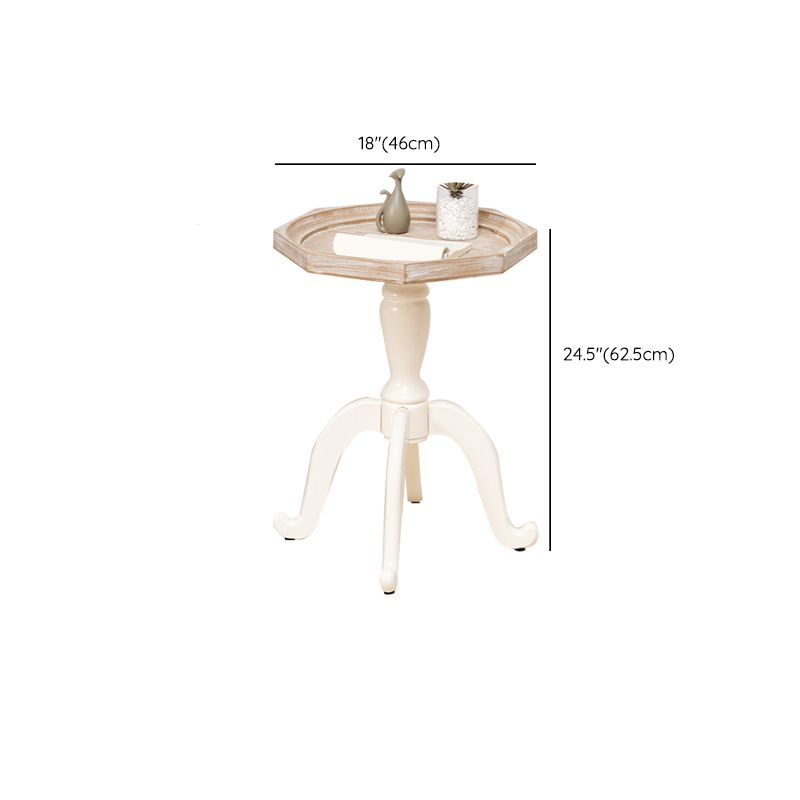 素朴な無垢材4脚丸/幾何学的な苦しめられたリビングルームエンドテーブル