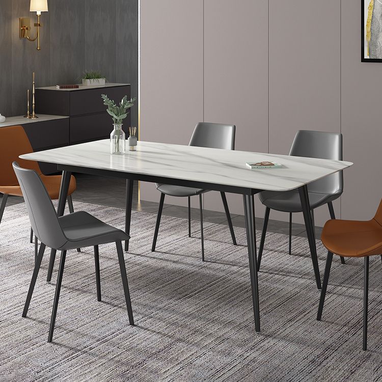 Modern Rectangle Sintered Stone Dining Table Set 1/2/5/6/7 Pieces Dining Set for Home Use Clearhalo 'Dining Room Sets' 'Dining Tables & Seating' 'dining_room_set' 'furn' 'furn_dining_room_set' 'Furniture' 'Kitchen & Dining Furniture' 1200x1200_38030636-7520-4620-a19d-68b9d2c2878f
