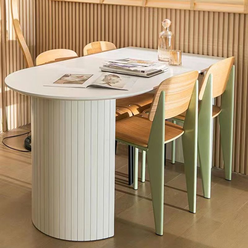 Contemporary Half-Circle Office Desk White Writing Desk for Home Clearhalo 'furn' 'furn_office_desk' 'Furniture' 'Office Desks' 'Office Furniture' 'office_desk' 1200x1200_38034a1a-abce-40b1-9712-f1f7e04d6886