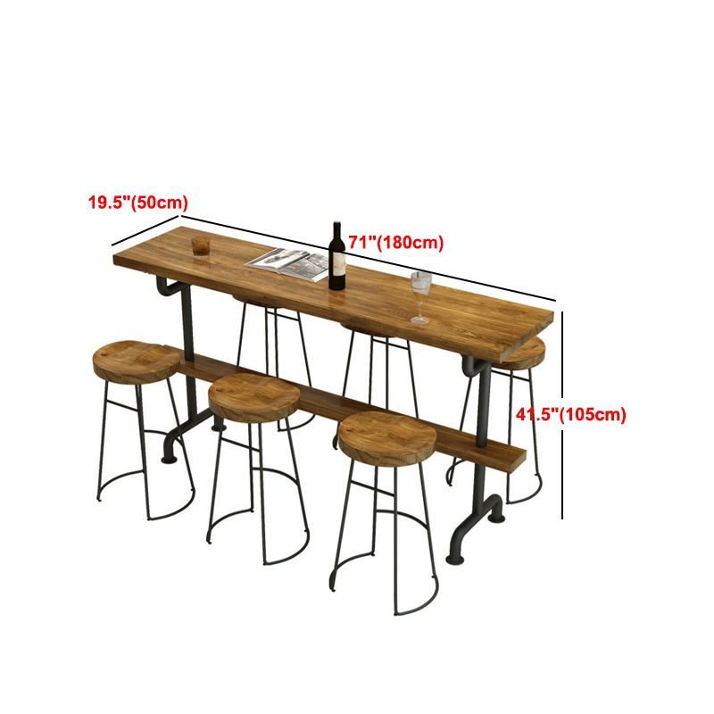 Tavolo da pranzo a bar in legno tradizionale tavolo da bar di lusso con base di cavalletto in nero