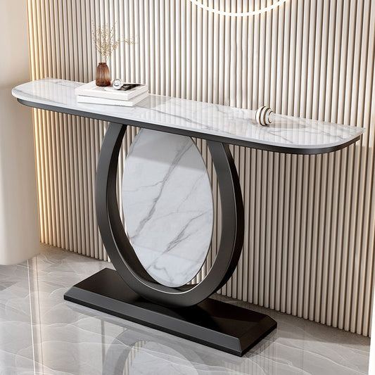 Half Moon Contemporary Console Accent Table Antique Finish Console Table