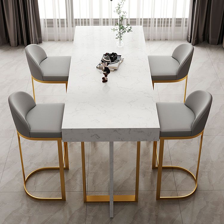 Indoor Modern Pub Dining Set 1/2/5 Pieces White Stone Top Bar Pub Table Set Clearhalo 'Bar Furniture' 'furn' 'furn_home_bar_bar_sets' 'Furniture' 'Home Bars & Bar Sets' 'home_bar_bar_sets' 'Kitchen & Dining Furniture' 1200x1200_3804f9e3-d2dd-4140-892c-ce6e6d3f7a94