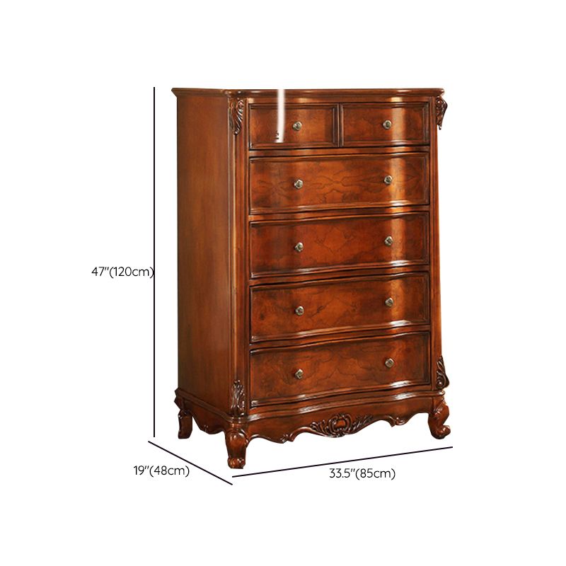 Dark Brown Mid-Century Modern Chest Pine Wood Drawer Knobs Rectangle Accent Chest Clearhalo 'Cabinets & Chests' 'cabinets_chests' 'furn' 'furn_cabinets_chests' 'Furniture' 'Living Room Furniture' 1200x1200_380504a7-bc26-4620-a076-5d10a4eddad1