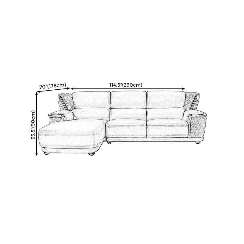 Genuine Leather Sectional Grey Cushion Back Sofa and Chaise for Living Room Clearhalo 'furn' 'furn_sectionals' 'Furniture' 'furniture_sectionals' 'Living Room Furniture' 'Sectionals' 1200x1200_380555b4-af51-4150-a03d-938f11b26dce