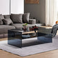 Sled Single Coffee Table Glass Modern Black/White Rectangular Cocktail Table Clearhalo 'Coffee & Accent Tables' 'Coffee Tables' 'coffee_tables' 'furn' 'furn_coffee_tables' 'Furniture' 'furniture_coffee_tables' 'Living Room Furniture' 1200x1200_38066552-8506-43aa-943d-863e47a808c5