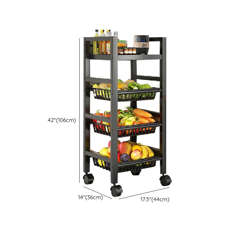 Metal Modern Prep Table Open Storage Home Dining with Basket Prep Table Clearhalo 'furn' 'furn_kitchen_islands_carts' 'Furniture' 'Kitchen & Dining Furniture' 'Kitchen Islands & Carts' 'kitchen_islands_carts' 1200x1200_3807881e-83a4-4dd7-bdab-5d0448dd16c7