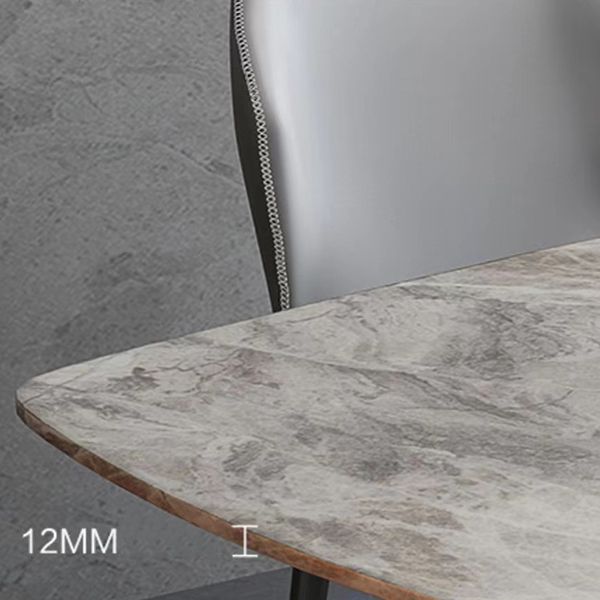 Moderne rechthoekige witte stenen bovenste eettafel met stalen zwarte X-Base