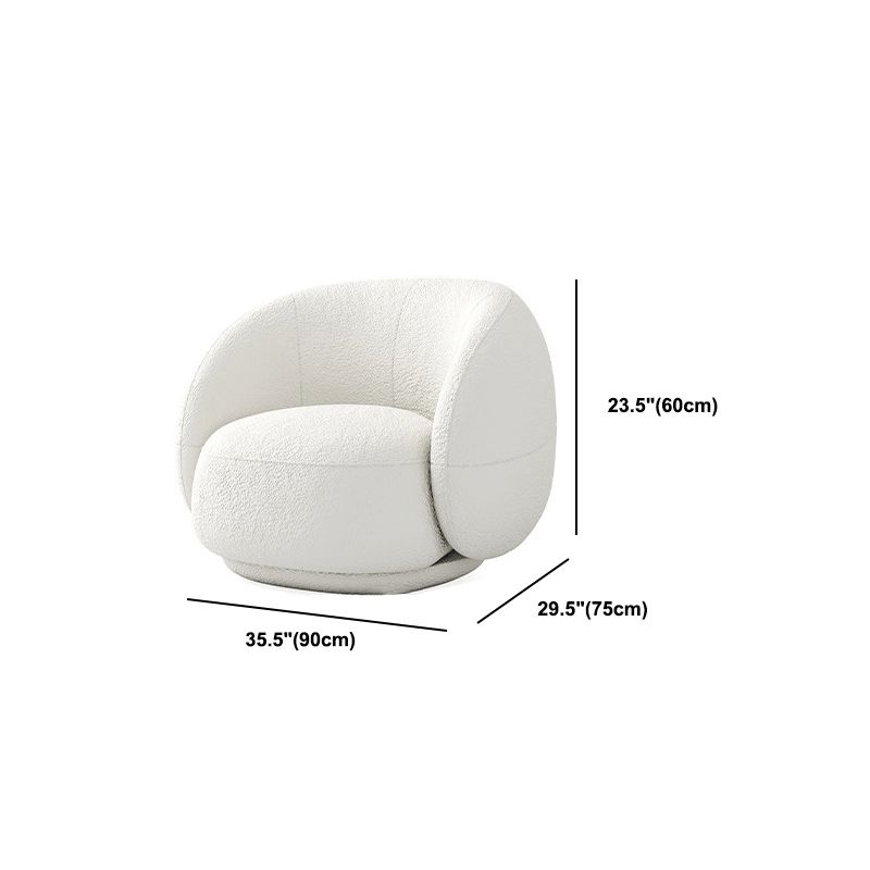 Contemporary Curved Wool Sofa Sloped Armed Sofa in White of 27.56" H Clearhalo 'furn' 'furn_sofas' 'Furniture' 'Living Room Furniture' 'Sofa' 'sofas' 1200x1200_38086c6d-5a1a-4a1b-aec8-a6387bf641b7