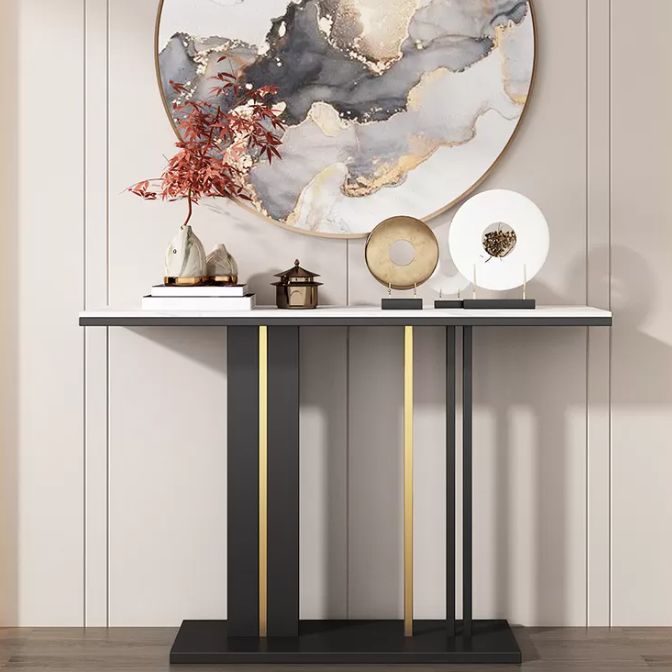 Modern Stone Console Tabla 1 Estante de 31.5 "Mesa al final de la altura para Hall