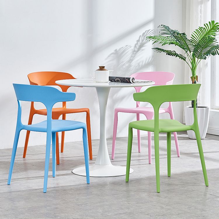 Modern Plastic Open Back Dining Side Chair 30"H Dining Chair for Restaurant Bedroom Clearhalo ' kitchen&dining_furn' 'Dining Chairs' 'Dining Tables & Seating' 'dining_chair' 'furn' 'furn_dining_chair' 'Furniture' 'furniture_dining_chair' 'Kitchen & Dining Furniture' 'kitchen' 1200x1200_3808df88-8ee4-45d9-9f39-f5e6a68ee5fa