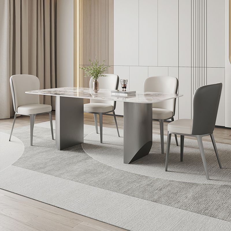 Contemporary Dining Set 1/5/7 Pcs Sintered Stone Dining Table with Upholstered Chairs Clearhalo 'Dining Room Sets' 'Dining Tables & Seating' 'dining_room_set' 'furn' 'furn_dining_room_set' 'Furniture' 'Kitchen & Dining Furniture' 1200x1200_380a368f-ee51-4d8c-83ce-89fa006a623c