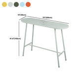 Industrial Outdoor Oval Bar Dining Table Metal Bar Table with Trestle Base Clearhalo 'Bar Furniture' 'Bar Tables' 'bar_tables' 'furn' 'furn_bar_tables' 'Furniture' 'Kitchen & Dining Furniture' 1200x1200_380b8c2d-9792-4ef9-9b51-9fccb8355817