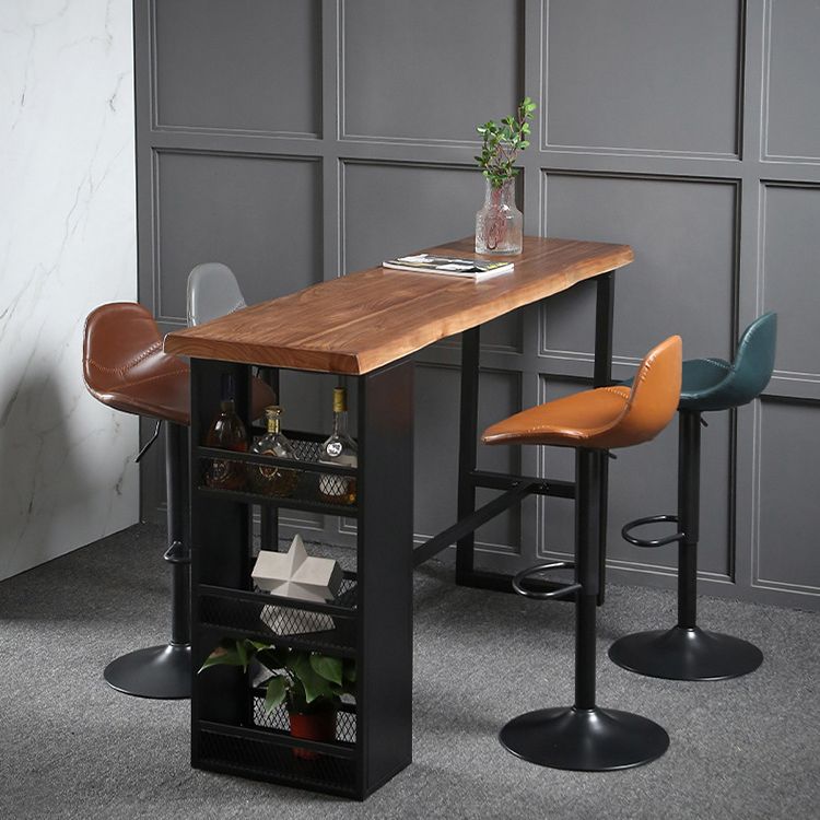 Pine Wood Bar Dining Table Industrial Bar Dining Table with Sled Base Clearhalo 'Bar Furniture' 'Bar Tables' 'bar_tables' 'furn' 'furn_bar_tables' 'Furniture' 'furniture_bar_tables' 'Kitchen & Dining Furniture' 1200x1200_380bf233-de88-494f-b514-dfea09f5cdc4