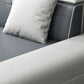 Faux Ledersofa & Chaise mit Kissen modern u Sofa in Grau - 29,53 "H.