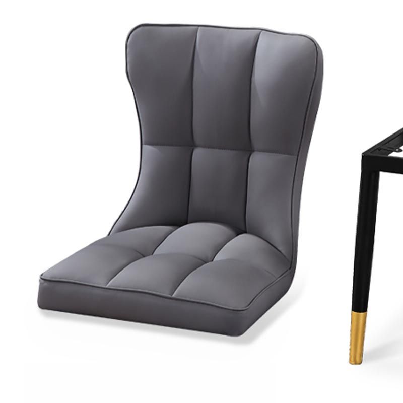 Glam Chair Parsons Chair Leather Dining Furniture in Matte Finish Clearhalo 'Dining Chairs' 'Dining Tables & Seating' 'dining_chair' 'furn' 'furn_dining_chair' 'Furniture' 'Kitchen & Dining Furniture' 1200x1200_380d90de-60be-4f79-b2f2-b2e8c9127b52