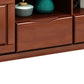 Support multimédia TV traditionnel en bois d'hévéa, étagère ouverte, console avec tiroirs