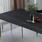 Rectangular Stone Dining Table Acrylic Furniture with Double Pedestal in Matte Finish