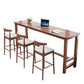 Modern Style Rectangle Bar Table Solid Wood Fixed Bistro Bar Desk for Living Room