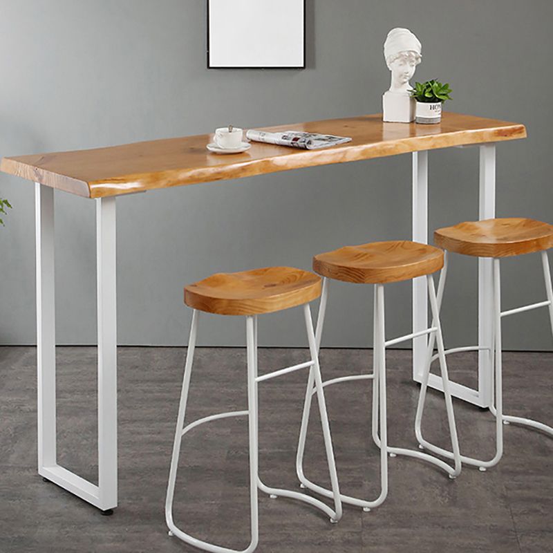 Rectangle Bar Dining Table Contemporary Bar Table with White Sled Base Clearhalo 'Bar Furniture' 'Bar Tables' 'bar_tables' 'furn' 'furn_bar_tables' 'Furniture' 'furniture_bar_tables' 'Kitchen & Dining Furniture' 1200x1200_3812ea31-df08-4d56-b4ca-417793e302de